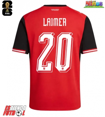 Austria Konrad Laimer #20 Primera Equipación Niños Mundial 2026 Manga Corta (+ Pantalones cortos)
